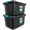 Ver mais imagens de 2 Caixa Organizadora Container Multiuso Plásvale 27LT Preto