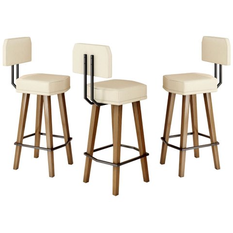 3 Banquetas Altas Decorativa com Encosto para Balcão Cozinha Gourmet Pés Palito Bancada