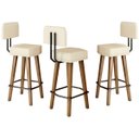 Ver imagem 1 de 3 Banquetas Altas Decorativa com Encosto para Balcão Cozinha Gourmet Pés Palito Bancada