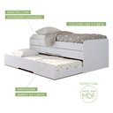 Ver imagem 3 de Cama Bibox Solteiro Juliette 2 Gavetas Branco Robel Moveis