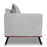 Sofá 2 Lugares 1,80m Estofado em Bouclé Cinza com Pés Metálicos - Zefir Lucadi Home - 2