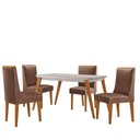 Ver imagem 2 de Mesa de Jantar Copper 120cm Tampo Mdf 4 Cadeiras Moderna Tork/off/naturale/serig. Off
