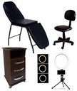 Ver imagem 1 de Kit Maca para Tatuador Armário Mocho e Luminária Ring Light Fiscomed Kit para Tatuador