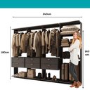 Ver imagem 7 de Guarda-Roupas Closet Modulado Alasca 240cm 4 Peças com 6 Gavetas e Cabideiros Preto Touch Carraro