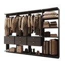 Ver imagem 2 de Guarda-Roupas Closet Modulado Alasca 240cm 4 Peças com 6 Gavetas e Cabideiros Preto Touch Carraro