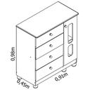 Ver imagem 6 de Quarto de Bebê Completo com Guarda Roupa, Cômoda e Berço Katatau Branco - Rede Móveis