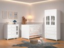 Ver imagem 1 de Quarto de Bebê Completo com Guarda Roupa, Cômoda e Berço Katatau Branco - Rede Móveis