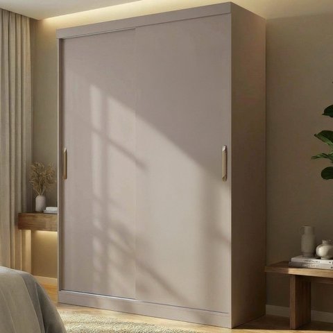 Guarda-Roupa 2 Portas Araçá CabeCasa MadeiraOriginals Cinza/Fendi