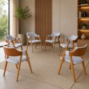Ver imagem 1 de Kit 6 Poltronas Lux Jantar Design Atemporal Confortáveis & Ergônomicas em Linho