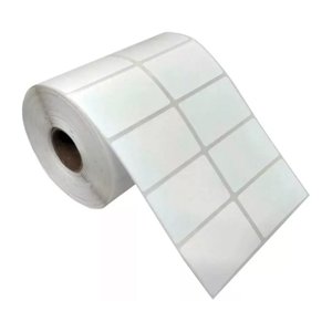 10 Rolos Etiquetas Couche 50x30mm 2 Col Adesiva 30m Branca