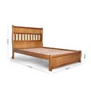 Ver imagem 4 de Cama Solteiro Nathalia 90cm Peseira Baixa Madeira Maciça Marrom/Mogno Mel