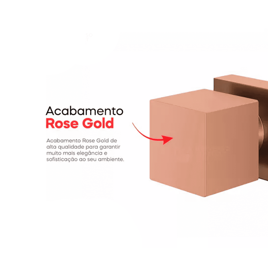 Acabamento C 120 Luxo Square Médio Rose Gold 1416/1509 - 3