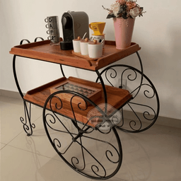 Carrinho de Chá em Madeira de Demolição 105x60cm Sudeste Rústico - 3
