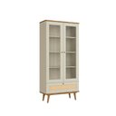 Ver imagem 2 de Cristaleira Unique 2 Portas 4 Prateleiras MDF Vidro Louro com Luna Casa Lar Shop