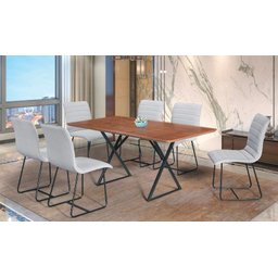 Sala de jantar retangular 6 cadeiras 1,60x0,90m - Angra - CM Decor - 1 Sala de jantar retangular 6 cadeiras 1,60x0,90m - Angra - CM Decor - 1