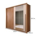 Ver imagem 4 de Guarda-roupa Casal Coliseu Ripado 2 Portas 4 Gavetas com Espelho Freijó/off White - Panorama Móveis