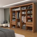 Ver imagem 2 de Guarda-roupa Casal Coliseu Ripado 2 Portas 4 Gavetas com Espelho Freijó/off White - Panorama Móveis
