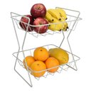 Ver imagem 1 de Fruteira de Mesa Aramado 2 Andares Cozinha Sala de Jantar Multiuso Tubular Moderna em Aço Branco