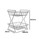 Ver imagem 3 de Fruteira de Mesa Aramado 2 Andares Cozinha Sala de Jantar Multiuso Tubular Moderna em Aço Branco