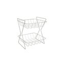 Ver imagem 2 de Fruteira de Mesa Aramado 2 Andares Cozinha Sala de Jantar Multiuso Tubular Moderna em Aço Branco
