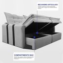 Ver imagem 3 de Sofá Baú sem Caixa Retrátil 1,60m Softgel Petit Boucle Cinza Claro Cama Inbox