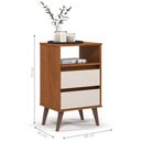 Ver imagem 3 de Mesa de Cabeceira Th Shop 2 Gavetas MDP Freijó Off White EJ Móveis