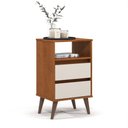 Ver imagem 2 de Mesa de Cabeceira Th Shop 2 Gavetas MDP Freijó Off White EJ Móveis