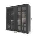 Ver imagem 3 de Armário Aéreo Cozinha 80 cm Bariloche 2 Portas com Vidro 100% MDF 6225.18 Chumbo - Indekes