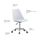 Ver imagem 3 de Cadeira de Escritório Giratória Office Atom Courino Branco - Sallar Home