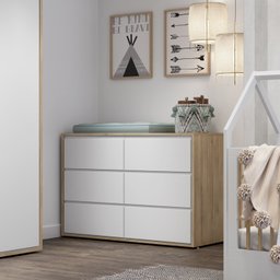 Cômoda Infantil 6 Gavetas 139cm Wood Divicar - 1