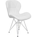 Ver imagem 1 de Cadeira Charles Eames Slim Eiffel Base Metal Cromado - Branco