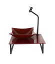 Ver imagem 2 de Kit Cuba de Vidro Quadrada 10mm com Tampo 40cm Vermelho Cereja Full e Suporte Preto