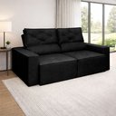 Ver imagem 2 de Sofá Retrátil e Reclinável 3 Lugares 2,00m Grande Confortável Sala:preto
