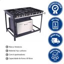 Ver imagem 2 de Fogão Industrial Venâncio Extra a Gás Glp 6 Bocas - 3 Simples 3 Duplas 30X30 com Forno e6 14804