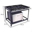 Ver imagem 3 de Fogão Industrial Venâncio Extra a Gás Glp 6 Bocas - 3 Simples 3 Duplas 30X30 com Forno e6 14804