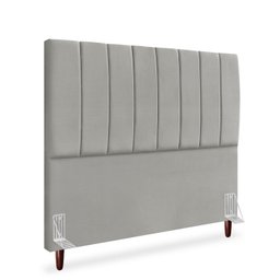 Cabeceira Estofada Queen Carla 160 Cm Suede Cinza-claro com Frames - 2