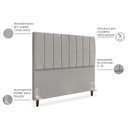 Ver imagem 4 de Cabeceira Estofada Queen Carla 160 Cm Suede Cinza-claro com Frames