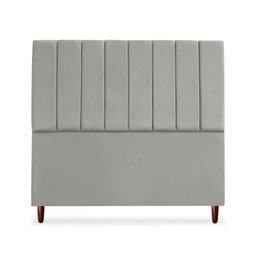 Cabeceira Estofada Queen Carla 160 Cm Suede Cinza-claro com Frames - 1