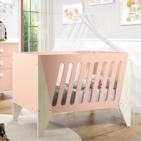 Berço Vira Cama Hope Rosa