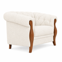 Ver imagem 1 de Poltrona Decorativa 121cm Pugle Bouclé Off White - Sallar Home