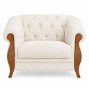 Ver imagem 5 de Poltrona Decorativa 121cm Pugle Bouclé Off White - Sallar Home
