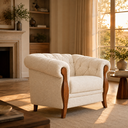 Ver imagem 2 de Poltrona Decorativa 121cm Pugle Bouclé Off White - Sallar Home