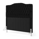 Ver imagem 2 de Cabeceira Estofada Decorativa Pollux para Cama Box 140 para Cama de Casal Couro Artificial Preto Ara