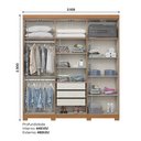 Ver imagem 5 de Guarda Roupa Casal Flora 6 Portas Cinamomo/Off White com Espelho - Móveis Henn