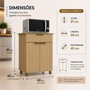Ver imagem 6 de Balcão Multiuso Dourado Forno 2 Portas Gaveta Rodízios