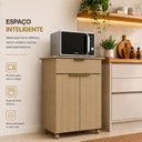 Ver imagem 5 de Balcão Multiuso Dourado Forno 2 Portas Gaveta Rodízios