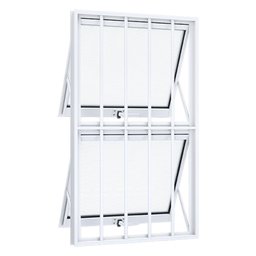 Janela de Aluminio Maxim-ar Duplo 118x60cm com Grade Lucasa Alumínios - 2