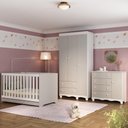 Ver imagem 1 de Quarto de Bebê Completo com Berço Americano 3 em 1 Dengo Multimóveis Mp4592 Branco/off White