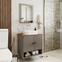 Ver imagem 2 de Conjunto de Banheiro com Gabinete 2 Portas, Cuba e 1 Espelheira Deli