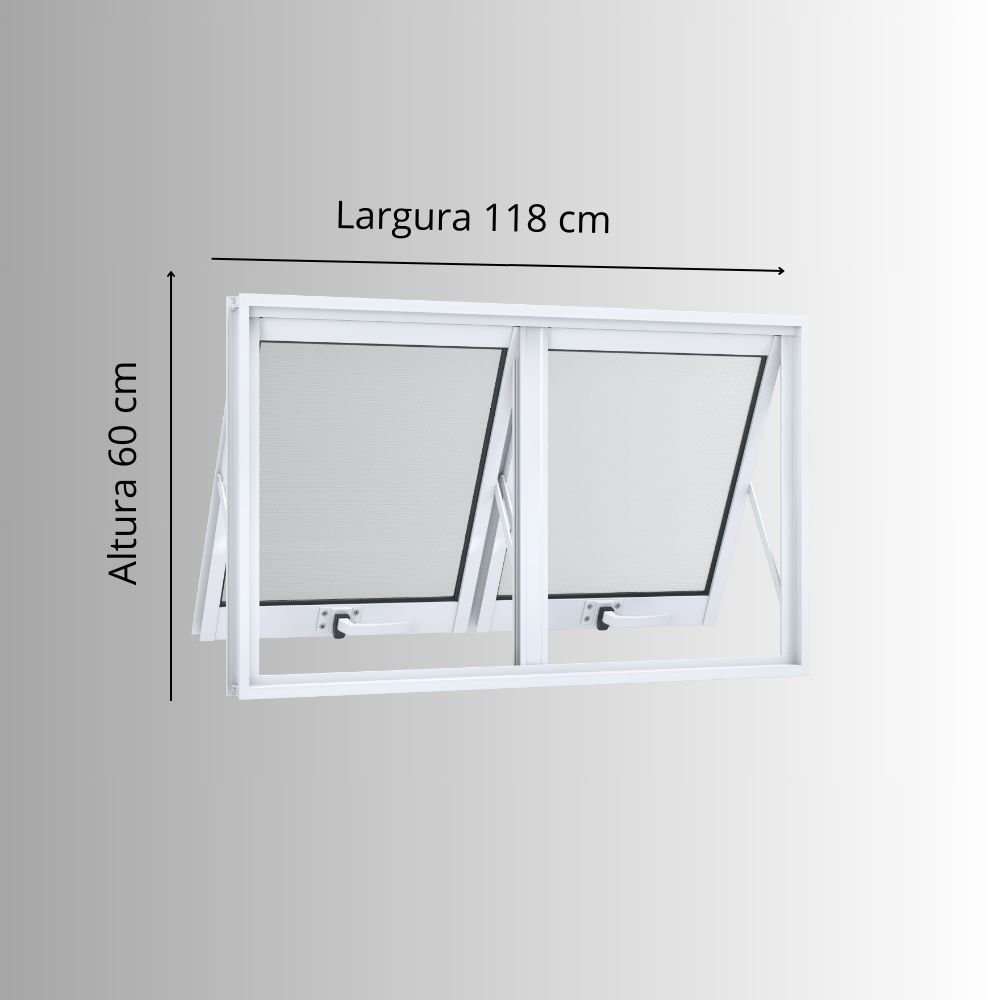 Janela de Aluminio Maxim-ar Duplo 60x118cm Lucasa Alumínios - 8